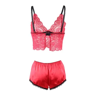 Chemisier de Nuit en Soie et Dentelle + Culotte Subblime - vue de profil