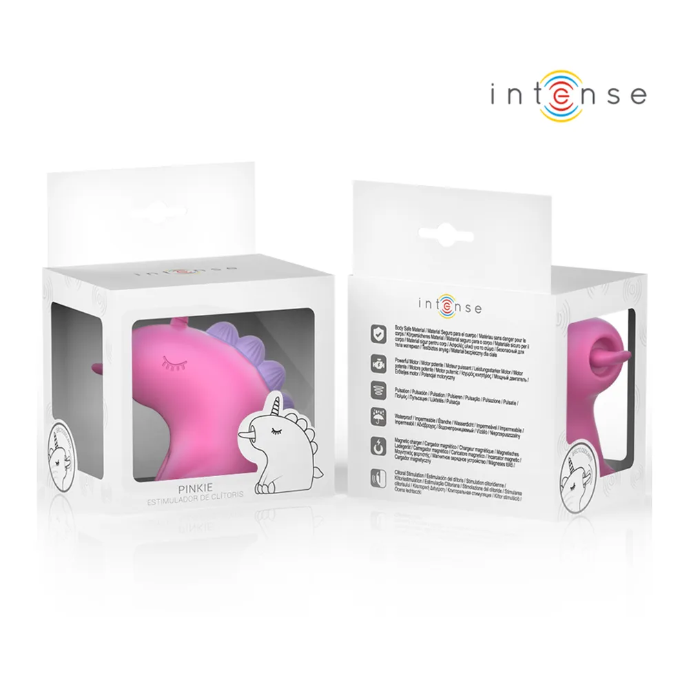Stimulateur clitoridien licorne rose silicone rechargeable, autre vue 6