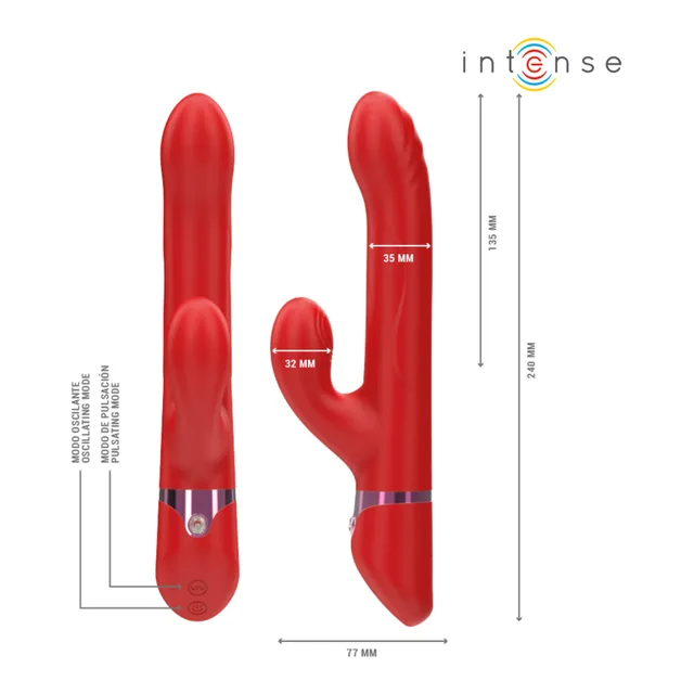Intense Lele — vibromasseur rotatif en silicone, rouge