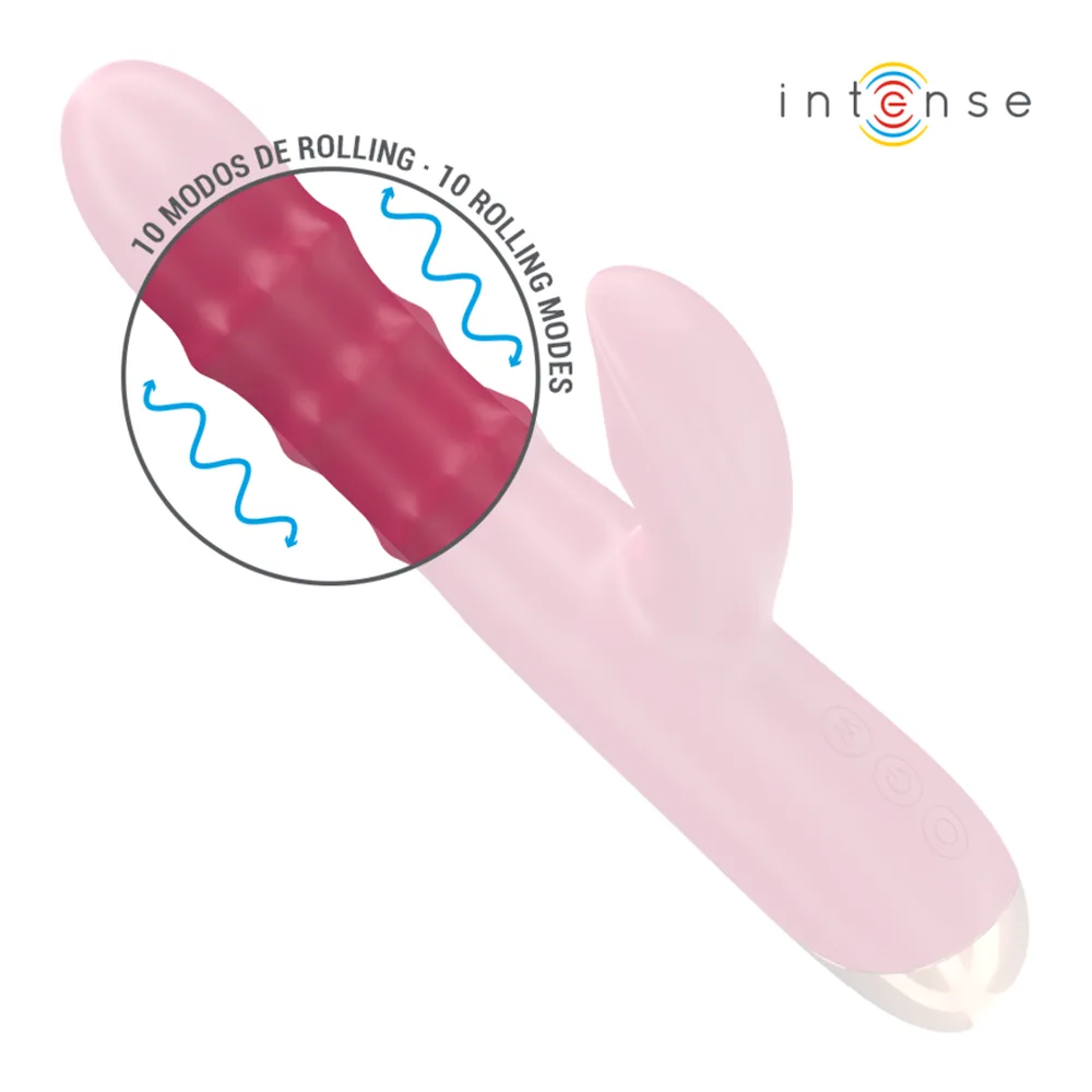 Vibromasseur rose rechargeable étanche double stimulation, autre vue 6