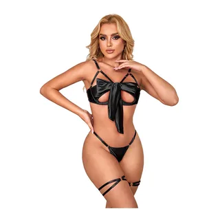 Ensemble Soutien-gorge avec Noeud Noir Réglable Subblime vue 34