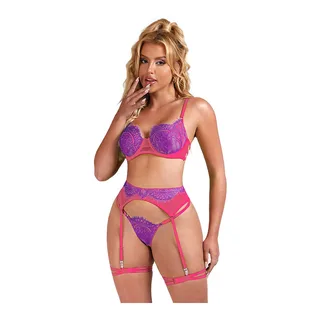 Ensemble Soutien-gorge Dentelle et Liens Jarretelles vue 4