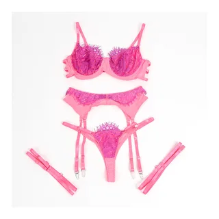 Ensemble Soutien-gorge Dentelle et Liens Jarretelles vue 7