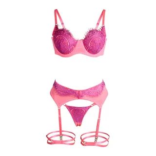 Ensemble Soutien-gorge Dentelle et Liens Jarretelles vue 11