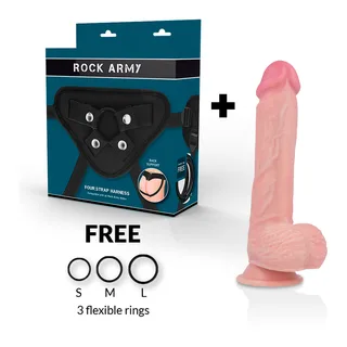 Gode Spitfire Harnais Silicone Réaliste Rockarmy vue 13