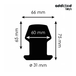 Plug Anal Creux Extrême Addicted Toys - avec son échelle de taille