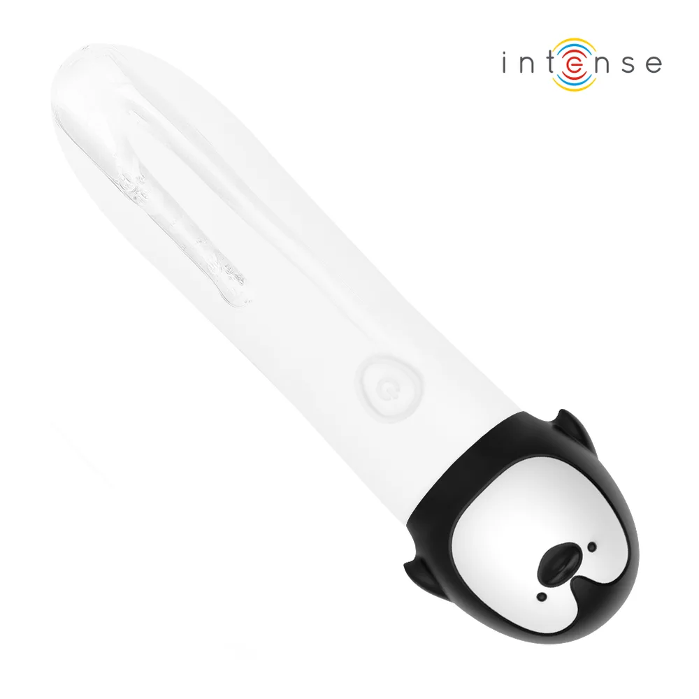 Bullet vibrant blanc rechargeable, tête pingouin noire, autre vue 6