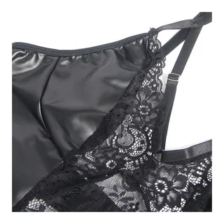Robe en Cuir avec Dentelle Florale Noire Subblime - détail de la commande