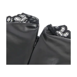 Robe Cuir Col Dentelle Subblime - vue en gros plan