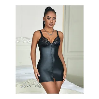 Robe Zippée en Cuir Subblime - détail de la texture