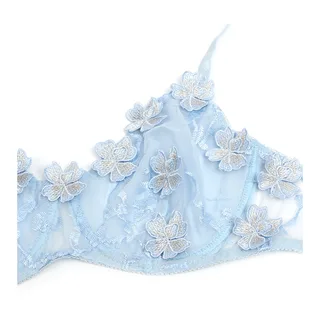 Ensemble Soutien-gorge et Culotte Brodés de Fleurs vue 2