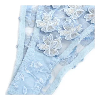 Ensemble Soutien-gorge et Culotte Brodés de Fleurs vue 10