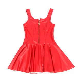 Robe en Cuir avec Fermeture Éclair Coeur Subblime - avec son échelle de taille