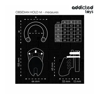 Cage Pénis Obsidian Hold Addicted Toys Locked - détail de la texture - Noir