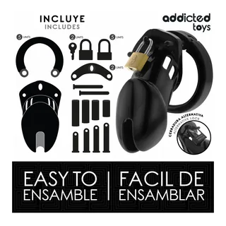 Cage Pénis Obsidian Hold Addicted Toys Locked - accessoires fournis - Noir