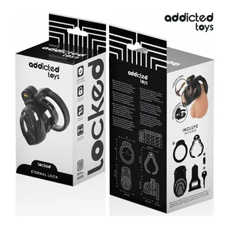 Cage Pénis Verrouillage Éternel Addicted Toys Locked - avec son échelle de taille