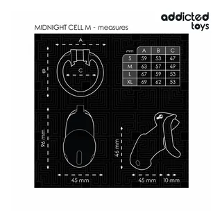Mindnight Cell Cage Pénis Addicted Toys Locked - vue de profil - Blanc