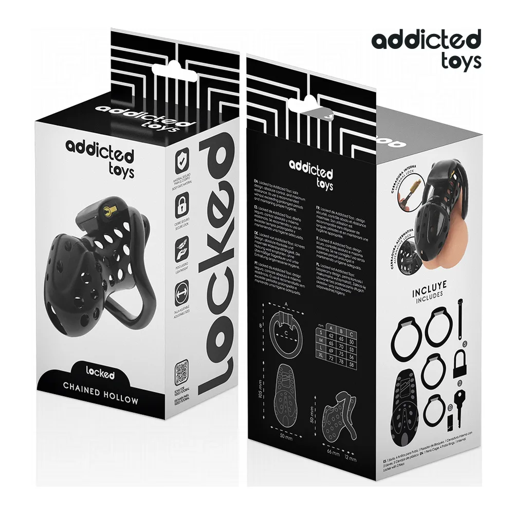 Cage de Chasteté Enchaînée Addicted Toys - avec son échelle de taille