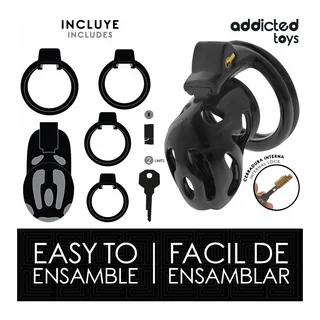 Cage de Chastete Scellee Addicted Toys - avec son échelle de taille