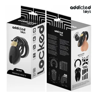 Cage Pénis Obsidian Hold Addicted Toys Locked - avec son échelle de taille