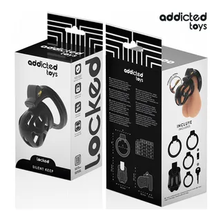 Cage de Chasteté Silencieuse Addicted Toys - avec son échelle de taille