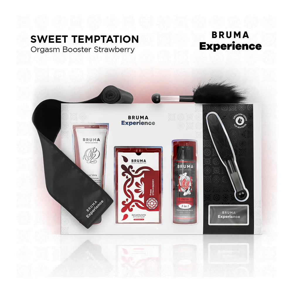 Lubrifiant comestible Kit Tentation Fraise avec amplificateur d'orgasme Bruma