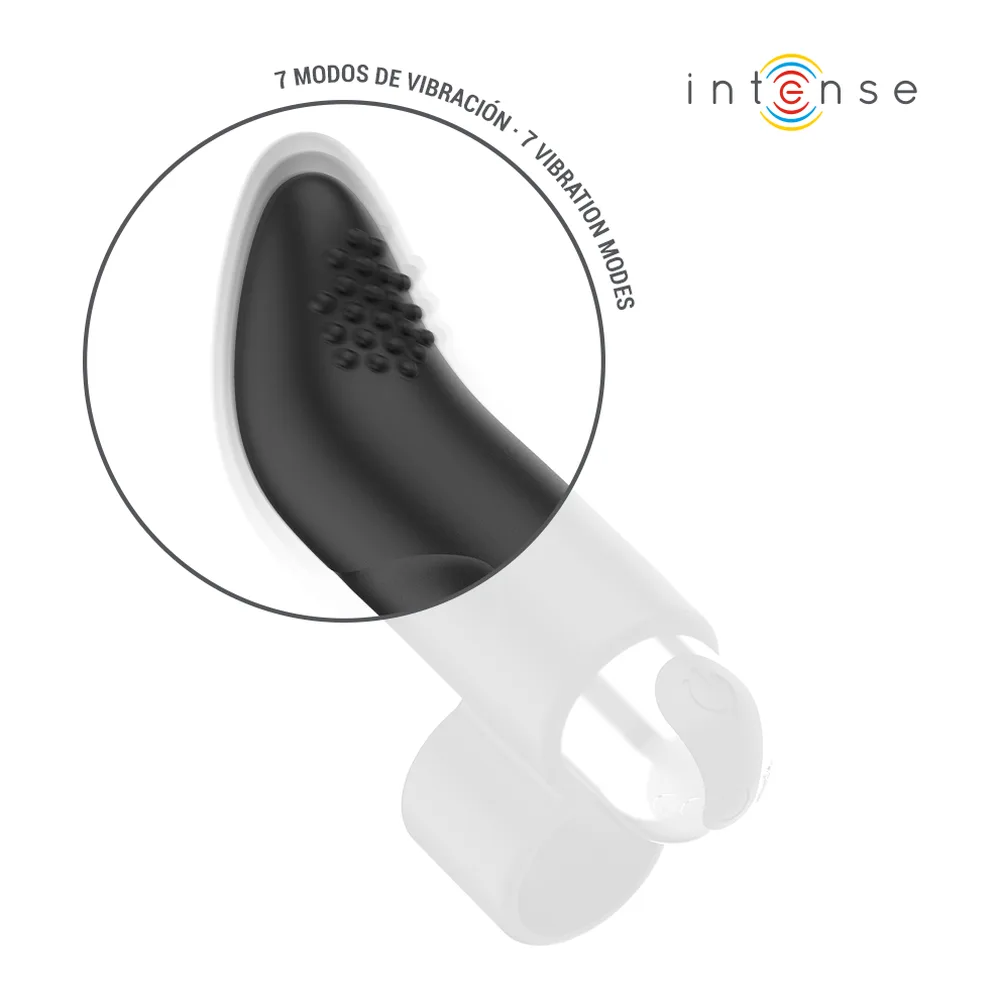 Stimulateur doigt noir rechargeable silicone, 86 mm, autre vue 6