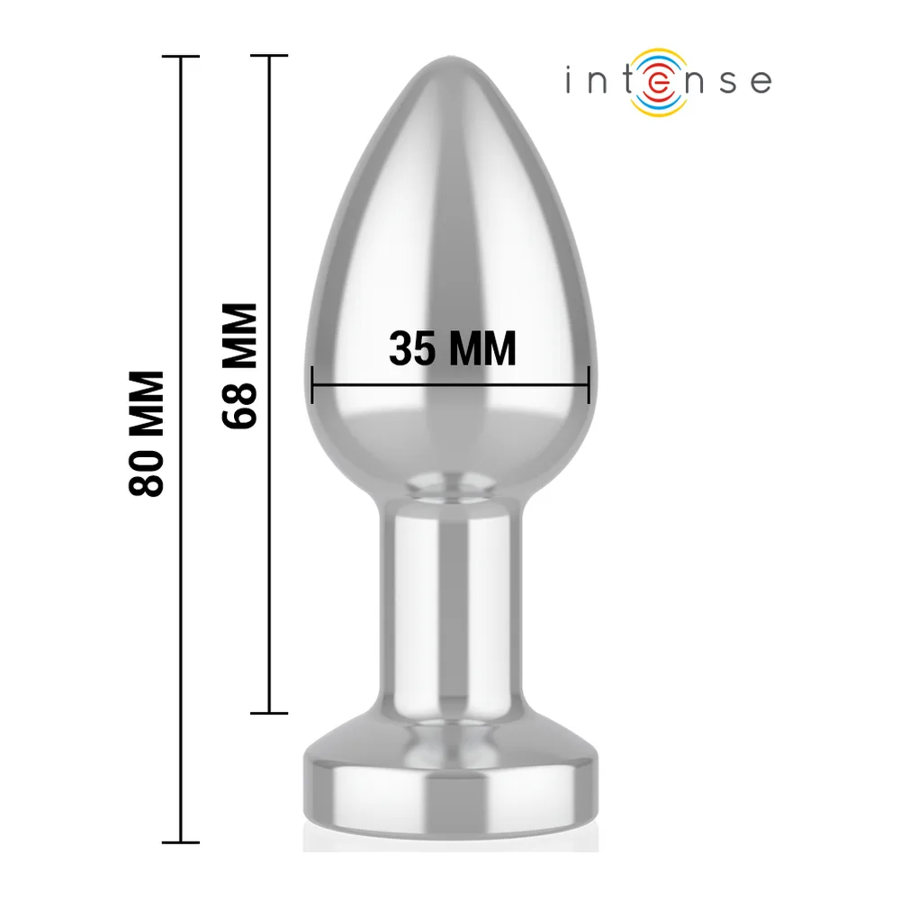 Plug anal en métal gris argenté avec base blanche et télécommande sans fil noire et grise, schéma montrant 10 modes de vibration
