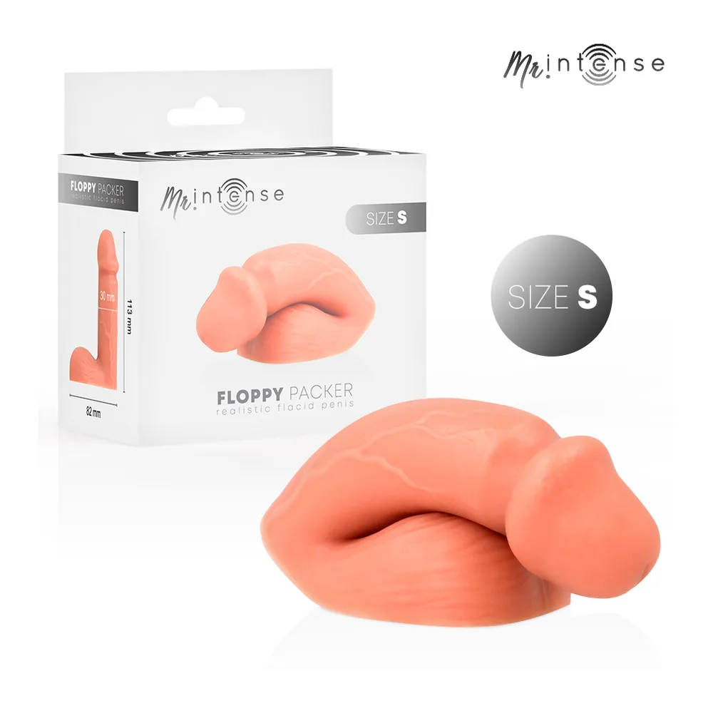 Schéma de dimensions d'un packer réaliste en silicone couleur corail, vue de profil avec indications en millimètres : 113 mm de longueur totale, 82 mm de hauteur, 30 mm de diamètre de la partie principale