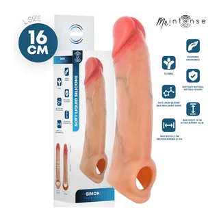 Simon Protection Pénale Silicone 16 Mr Intense - avec son échelle de taille