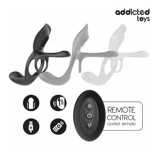 Anneau Double avec Stimulateur Clitoridien Addicted Toys vue 4