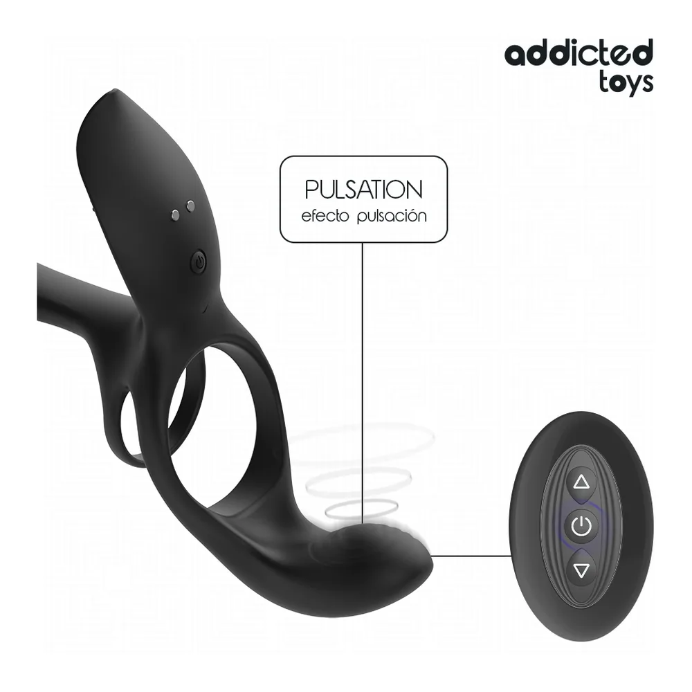 Anneau Double avec Stimulateur Clitoridien Addicted Toys