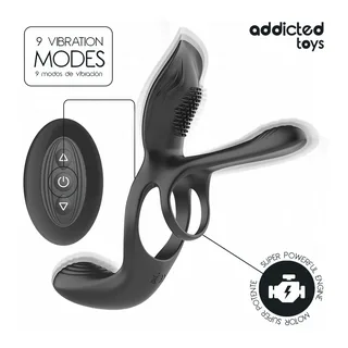 Anneau Double avec Stimulateur Clitoridien Addicted Toys vue 6