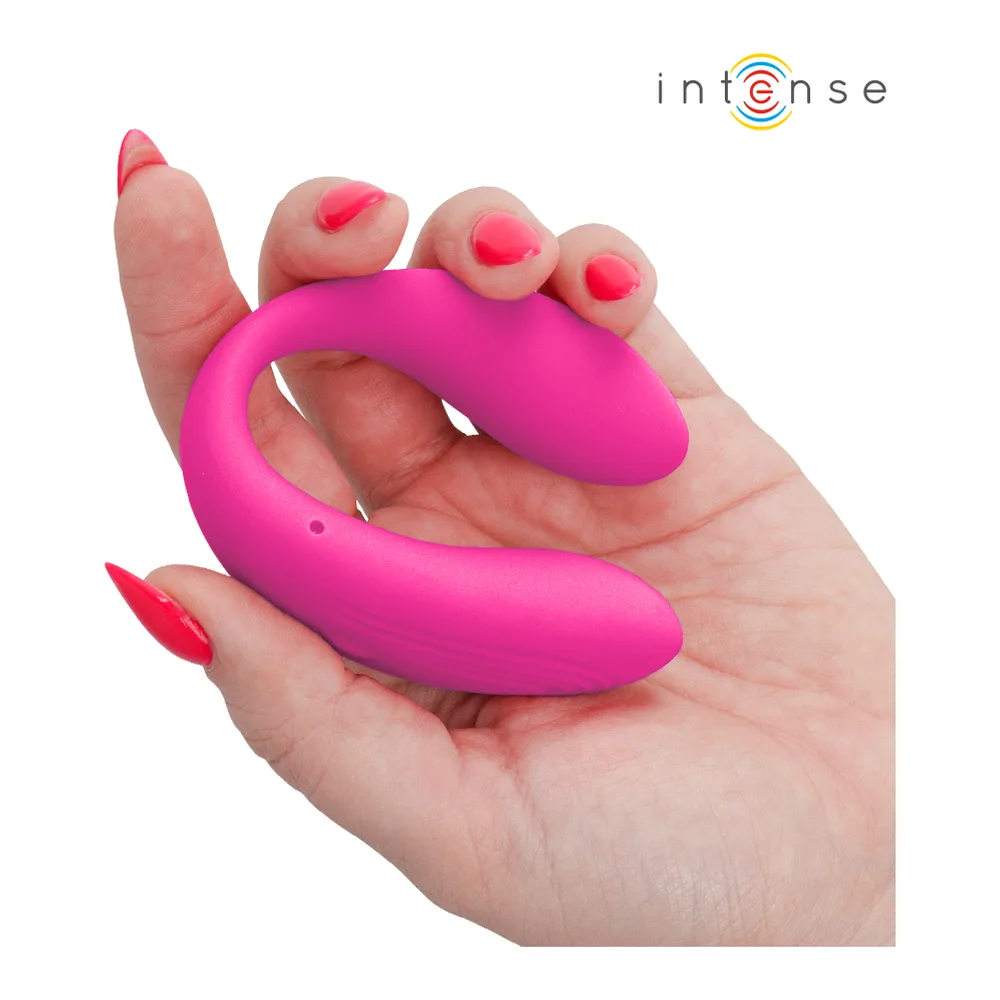 Stimulateur couple silicone rose rechargeable télécommandé, autre vue 4