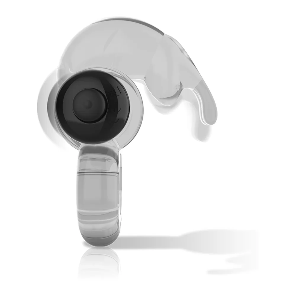 Emballage et anneau vibrant Intense Fry en silicone transparent avec moteur noir, présenté en boîte blanche et noire avec logo Intense