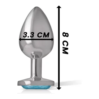 Plug Anal Métal Aluminium Intense - vue de profil - Bleu