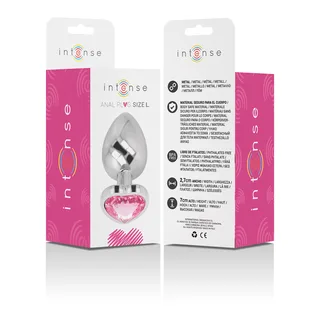 Plug Anal Métal Aluminium Intense - avec son échelle de taille - Rose