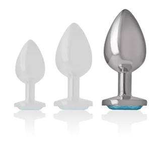 Plug Anal Métal Aluminium Intense - avec sa base - Bleu