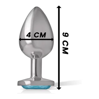 Plug Anal Métal Aluminium Intense - vue de profil - Bleu