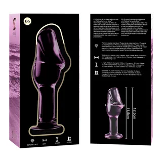 Plug Anal en Verre Modèle 6 Nebula Series By Ibiza - avec son échelle de taille