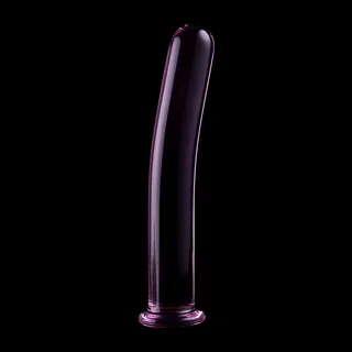 Gode verre borosilicate transparent, forme allongée, coloris Rose, autre vue 2