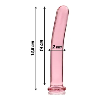 Gode verre borosilicate transparent, forme allongée, coloris Rose, autre vue 5