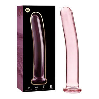 Gode verre borosilicate transparent, forme allongée, coloris Rose, autre vue 6