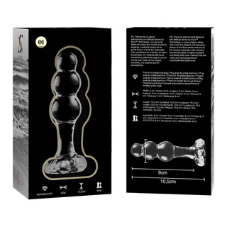 Plug anal verre borosilicate transparent, trois billes, coloris Transparent, autre vue 5