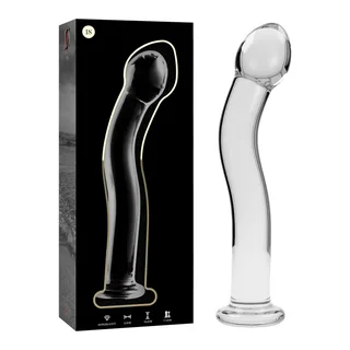 Gode en Verre Modèle 18 Nebula Series By Ibiza - avec son échelle de taille - Transparent