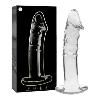 Gode en Verre Borosilicate modèle 19 Nebula Series By Ibiza - avec son échelle de taille - Transparent