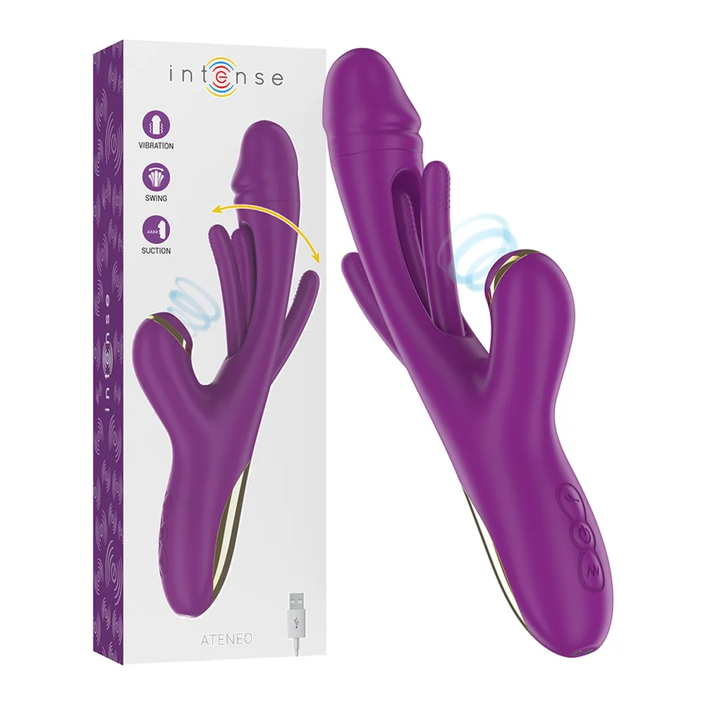 Vibrateur silicone violet multifonction rechargeable, autre vue 4