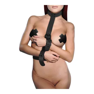 Ensemble Retenue Corps Col Fetish Submissive Bondage - détail de la texture