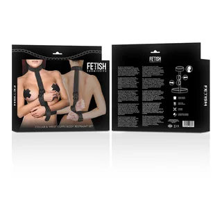 Ensemble Retenue Corps Col Fetish Submissive Bondage - avec son échelle de taille