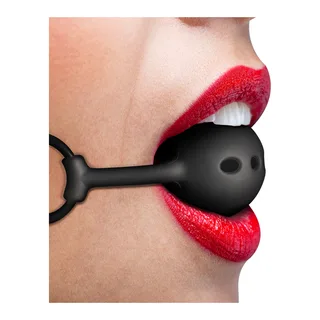 Bâillon Boule Silicone Respirant Fetish Submissive Bondage - détail de la texture